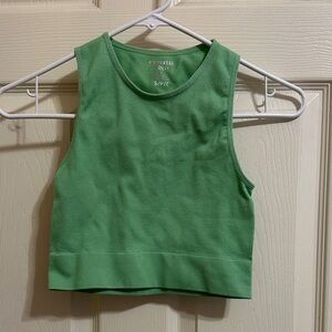 Green Sleeveless Crop Top